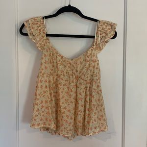 Blu Pepper Yellow Floral Tank Top